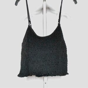 Aqua Smocked Crop Cami • L